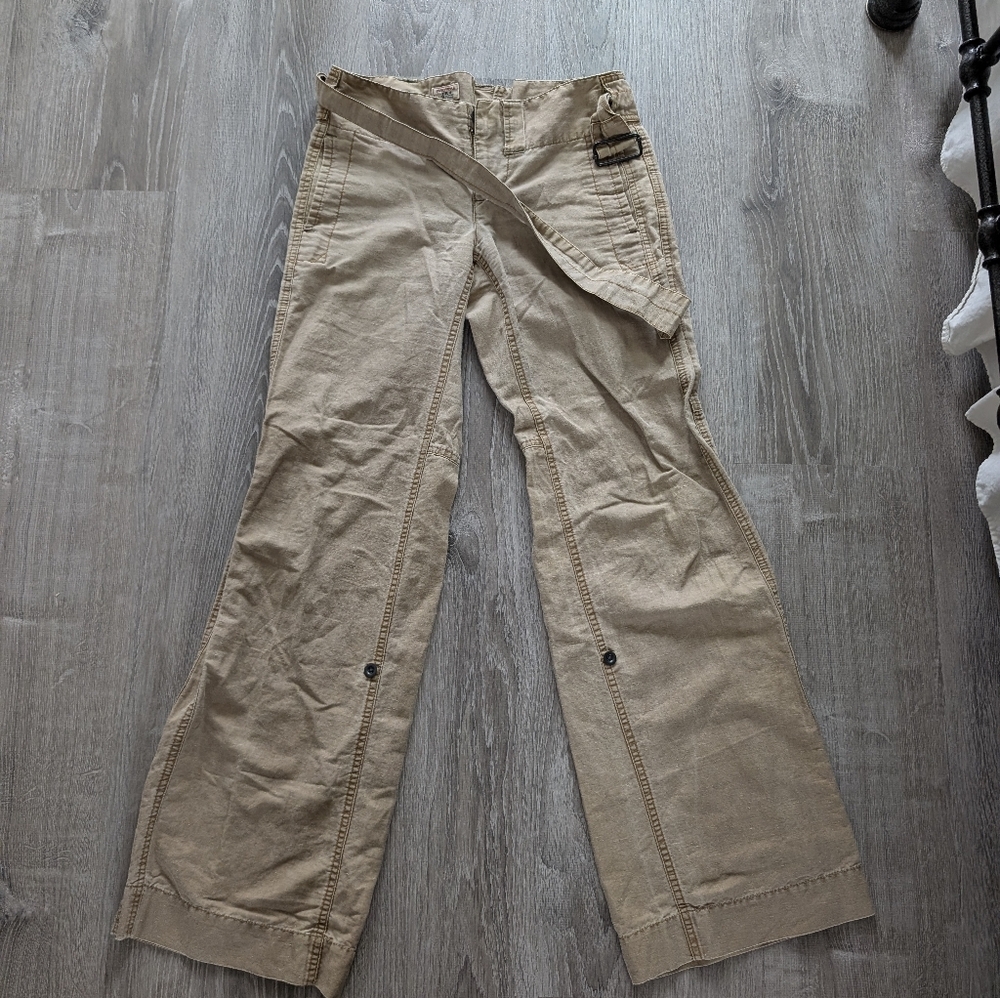 Free People Tan Cargo Workwear Pants